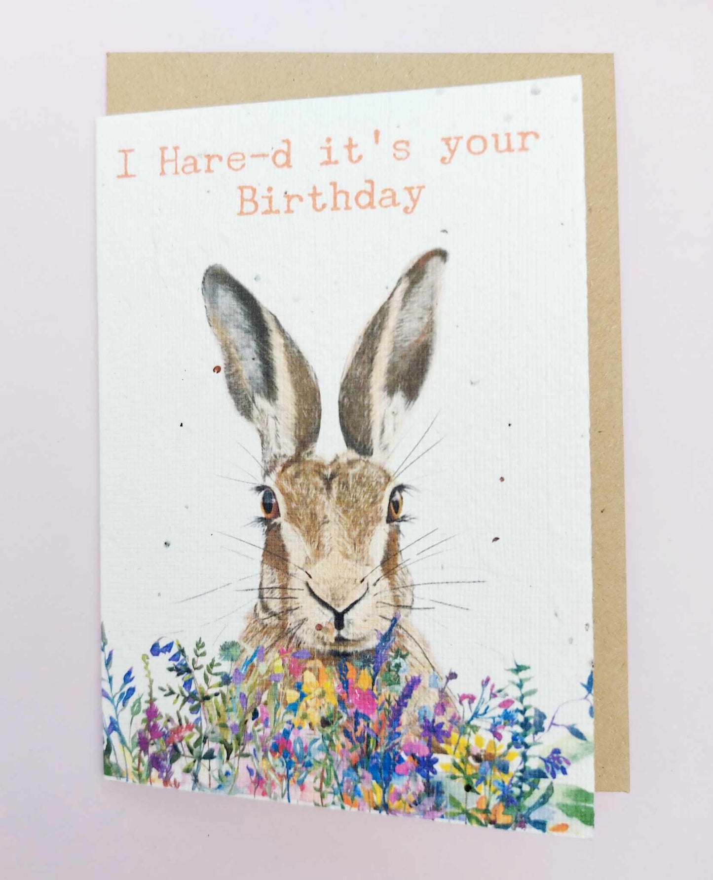 Hare plantable seed paper Birthday Cards- Grow me- ECO and VEGAN Friendly greetings cards