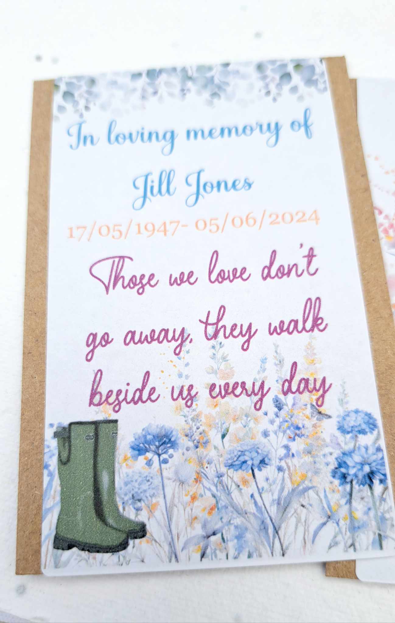 Funeral Favours Personalised - Remember me tea bag favours - cup of tea- In Loving Memory Funeral Memorial Remembrance - Tea bag included