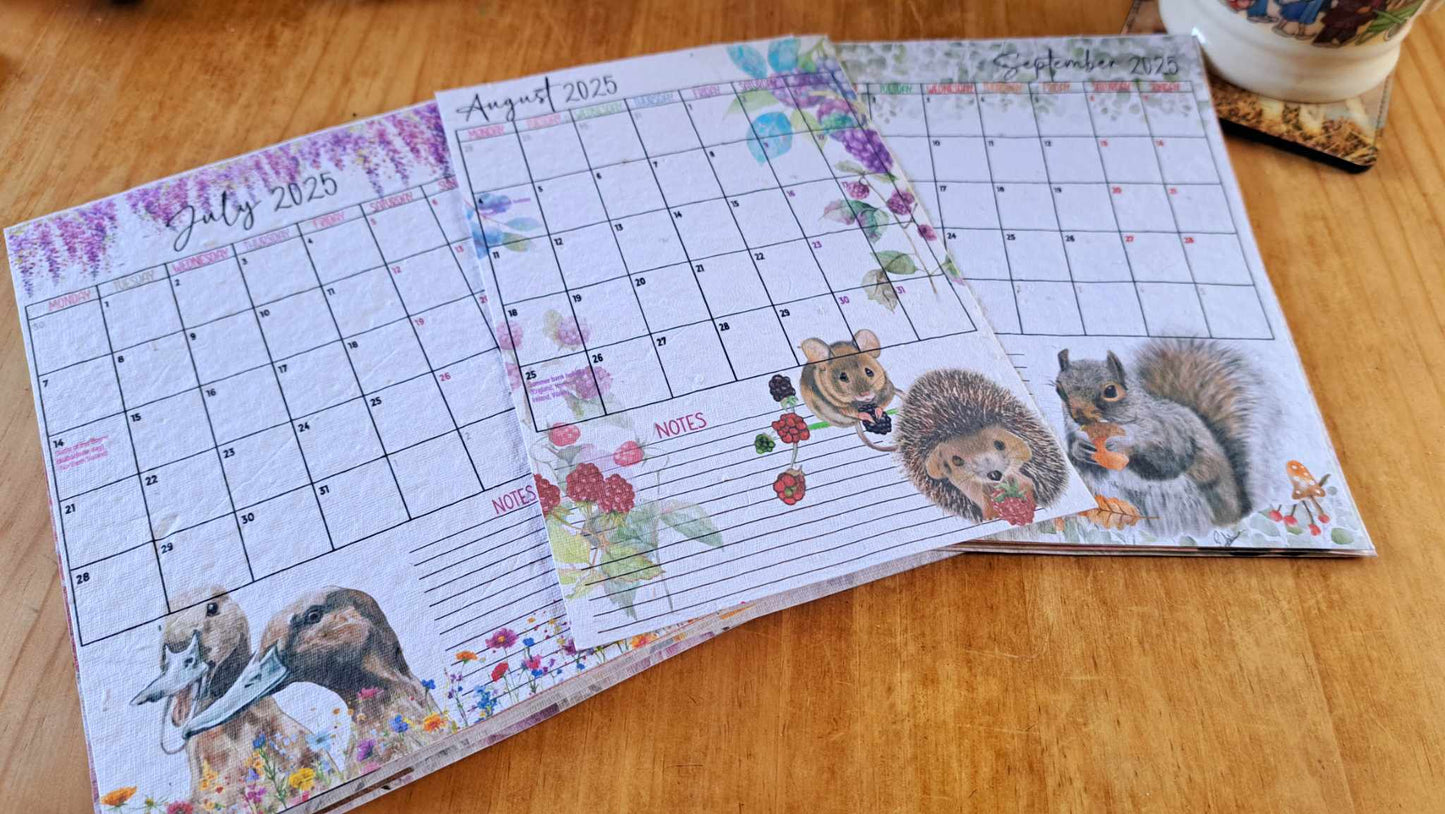 2025 Plantable Seed Calendar Eco-Friendly A5 - Seed Paper- The Growable calendar - Eco Friendly - Garden lover gift - Christmas gift ideas