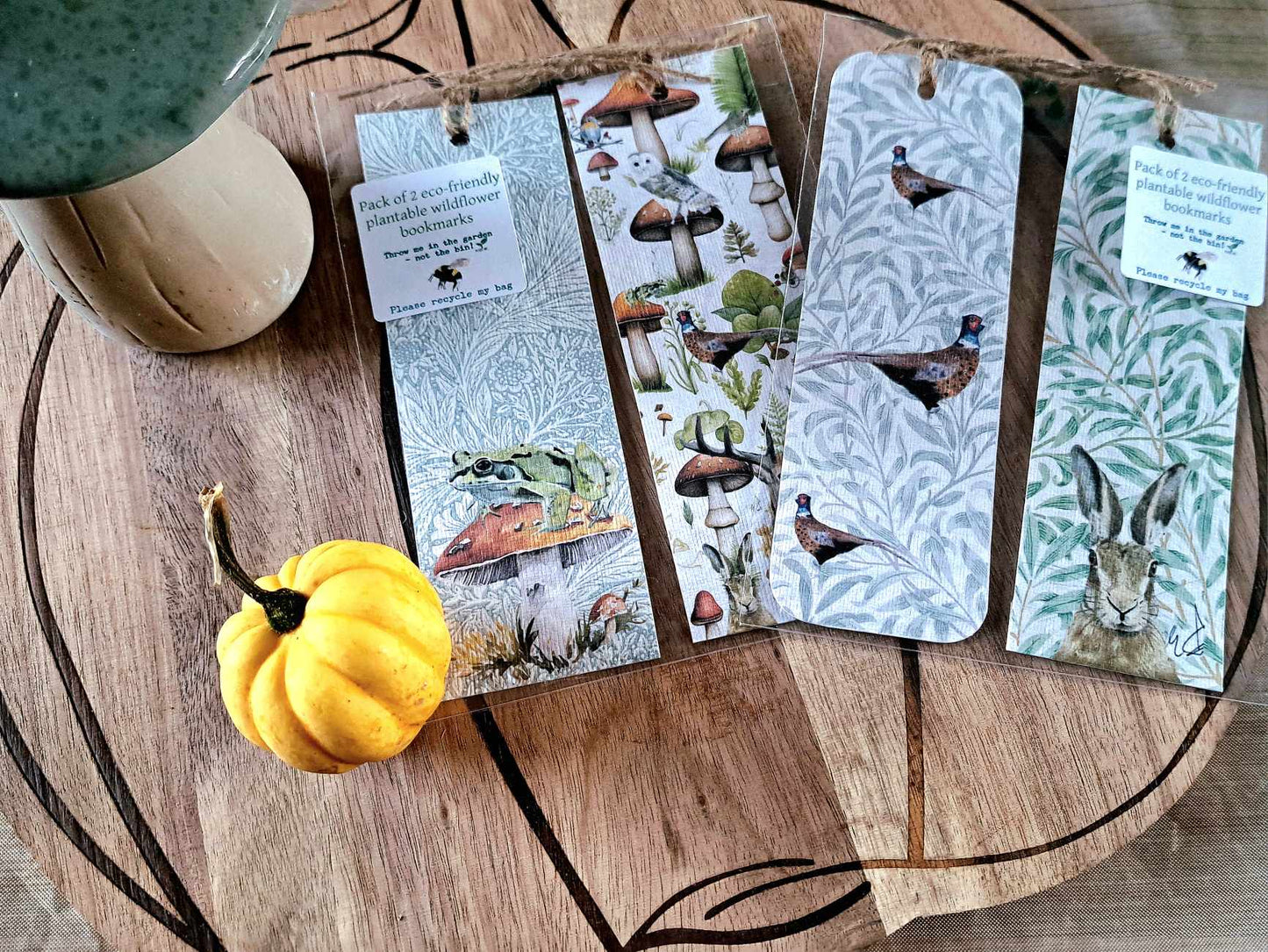 Pack of 2 Plantable Wildflower Bookmarks | Eco-Friendly Gift | Corporate gifts | Emma Metcalf Designs | Sustainable Seed Paper Bookmark