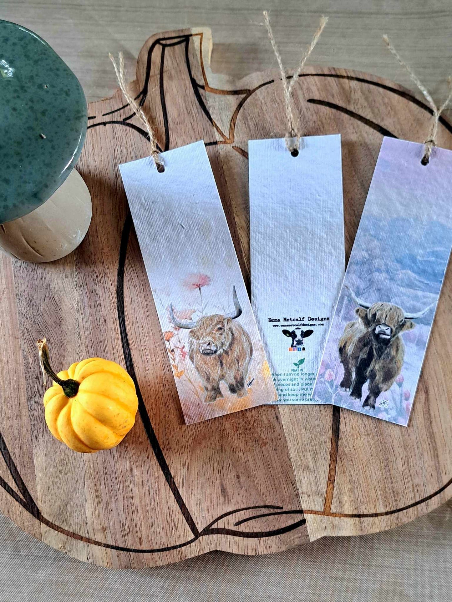 Pack of 2 Plantable Wildflower Bookmarks | Eco-Friendly Gift | Corporate gifts | Emma Metcalf Designs | Sustainable Seed Paper Bookmark