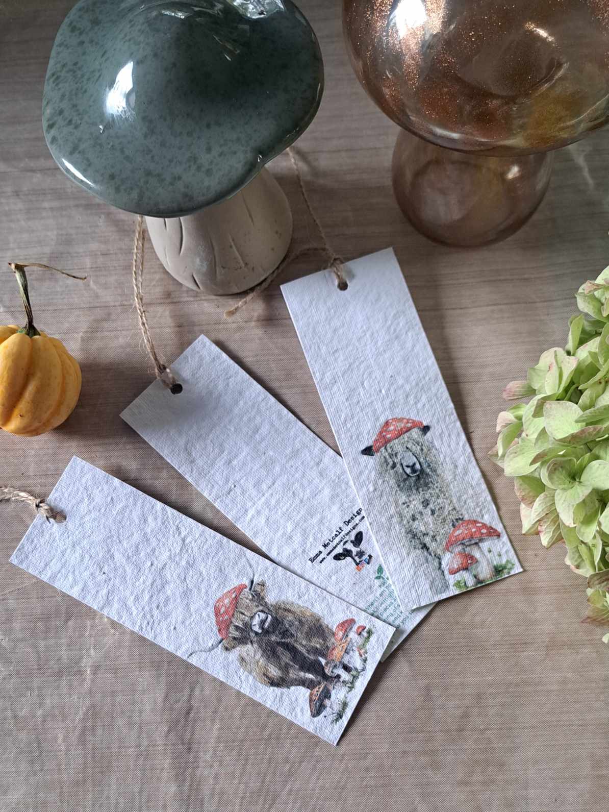Pack of 2 Plantable Wildflower Bookmarks | Eco-Friendly Gift | Corporate gifts | Emma Metcalf Designs | Sustainable Seed Paper Bookmark