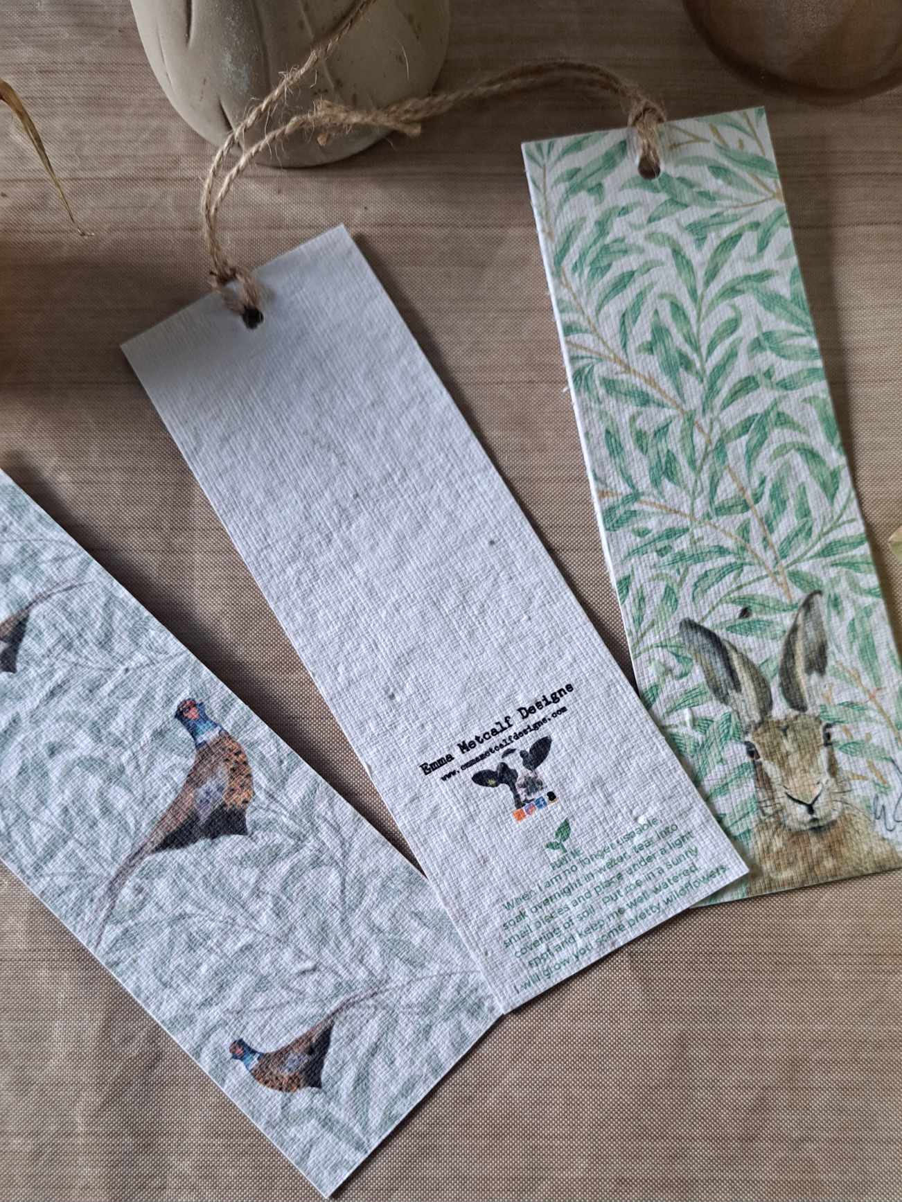 Pack of 2 Plantable Wildflower Bookmarks | Eco-Friendly Gift | Corporate gifts | Emma Metcalf Designs | Sustainable Seed Paper Bookmark