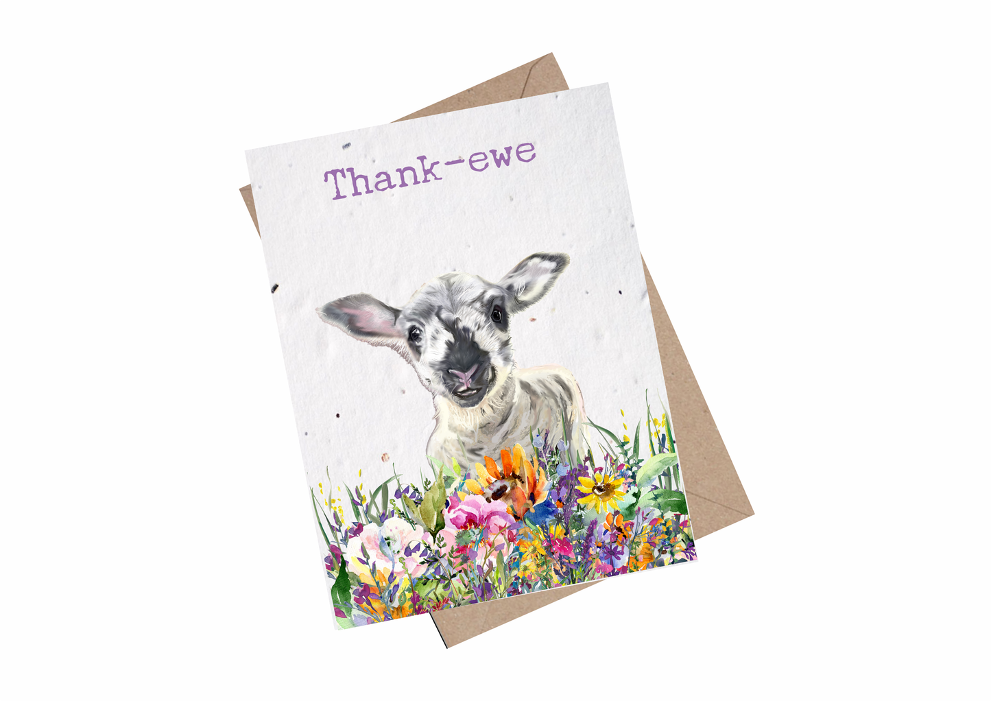 Lamb plantable seed paper Thankyou Seed Cards - Thank ewe - Seed paper cards