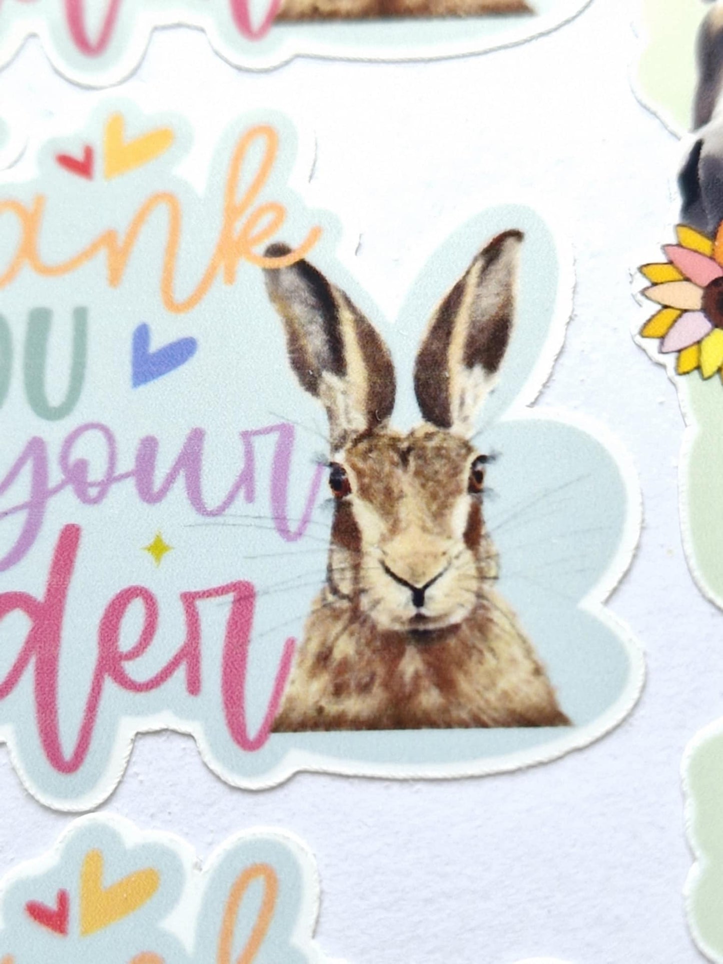 Small Business Packaging Stickers | Cute pastel Die Cut Thank you for your order Sticker Sheet for Small Business –Gloss Vinyl Stickers |