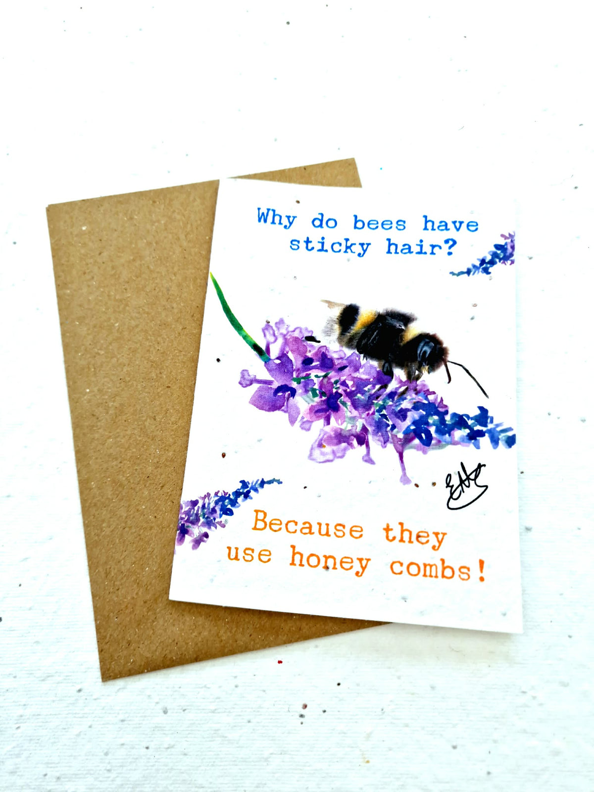 Funny Bee Birthday Card – Plantable Wildflower Seed Paper