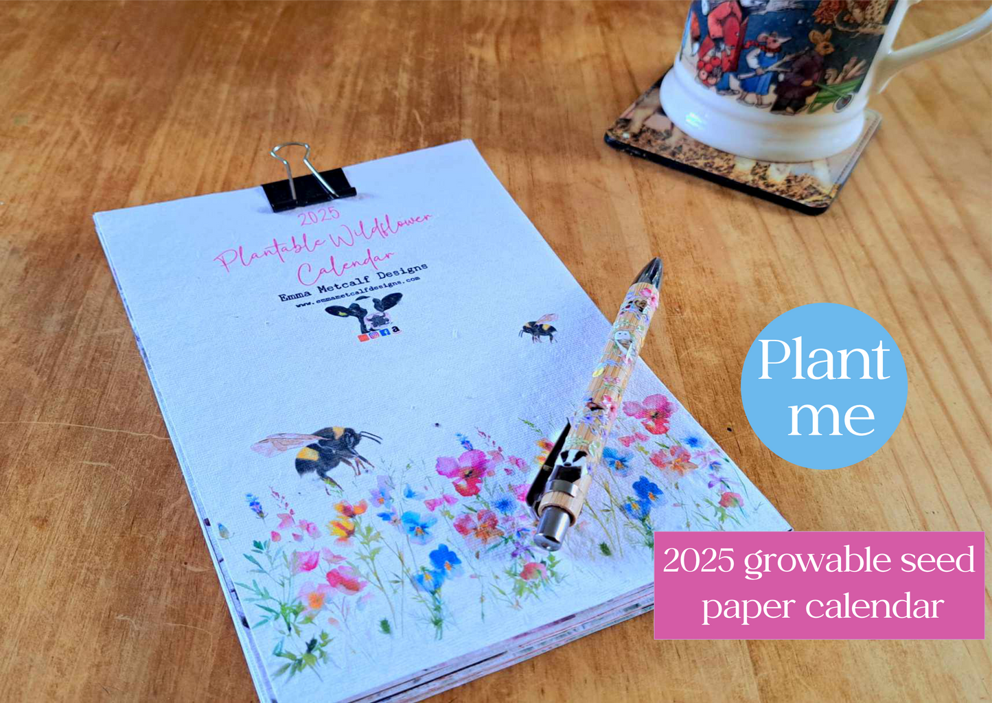 2025 Plantable Seed Calendar Eco-Friendly A5 - Seed Paper- The Growable calendar - Eco Friendly - Garden lover gift - Christmas gift ideas