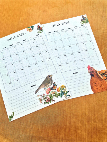 2026 Plantable Seed Calendar Eco-Friendly A5 - Seed Paper- The Growable calendar - Eco Friendly  - Garden lover gift - Christmas gift ideas
