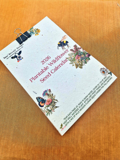 2026 Plantable Seed Calendar Eco-Friendly A5 - Seed Paper- The Growable calendar - Eco Friendly  - Garden lover gift - Christmas gift ideas