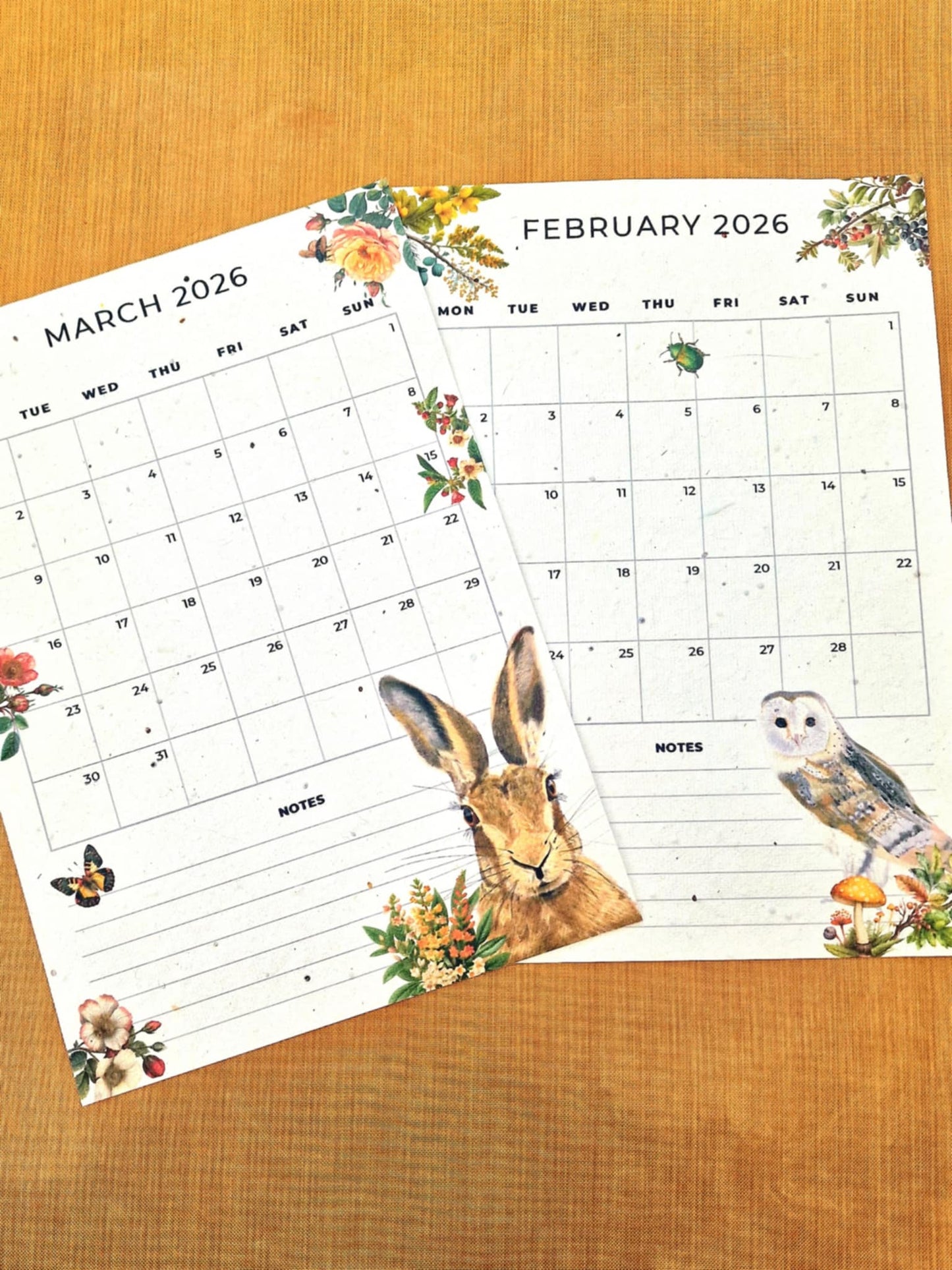 2026 Plantable Seed Calendar Eco-Friendly A5 - Seed Paper- The Growable calendar - Eco Friendly  - Garden lover gift - Christmas gift ideas