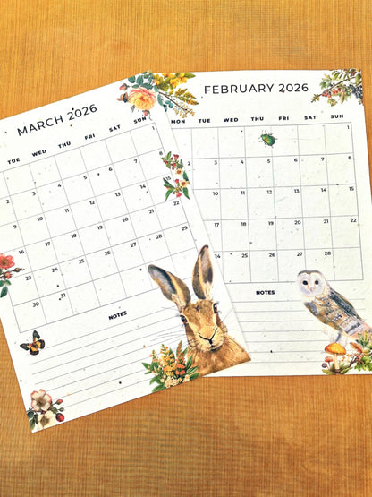 2026 Plantable Seed Calendar Eco-Friendly A5 - Seed Paper- The Growable calendar - Eco Friendly  - Garden lover gift - Christmas gift ideas