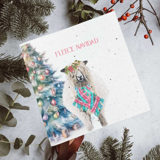 Eco-Friendly Plantable Seed Paper Christmas Card for Special Relatives | 6" Square | Perfect gardening gifts - Growable Christmas cards
