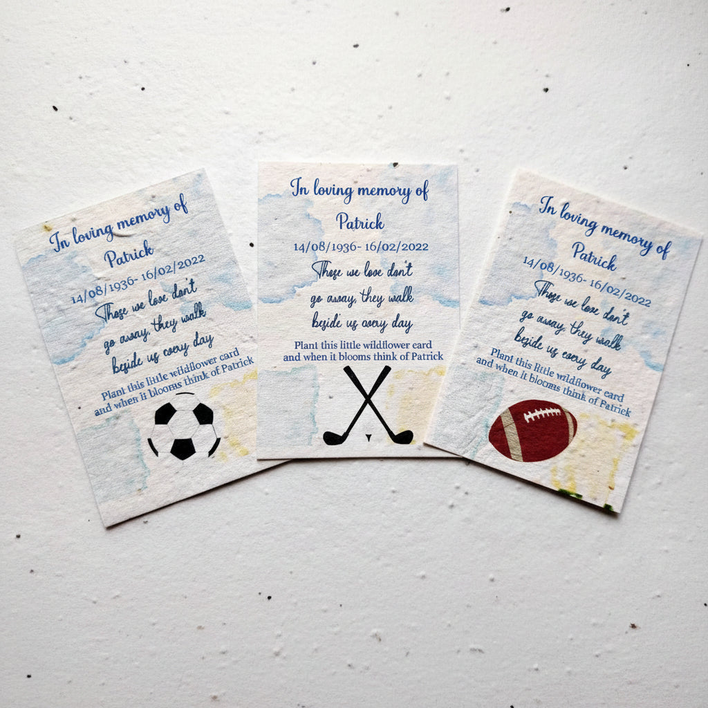 Personalised Plantable Memorial Seed Cards | Funeral Favours