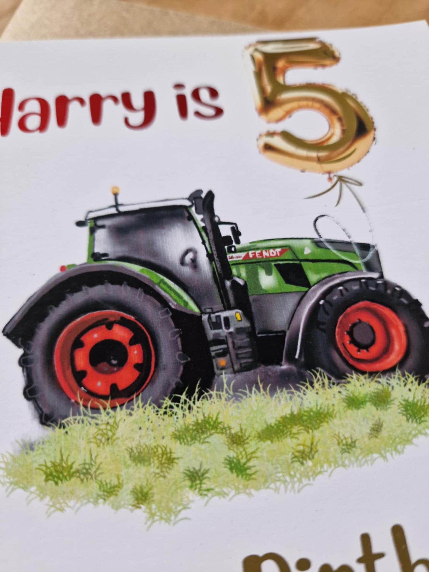 Personalised Tractor/Digger/Excavator farm themed Birthday Card – luxury Foiled Name & Age –Country Birthday Card for tractor lovers