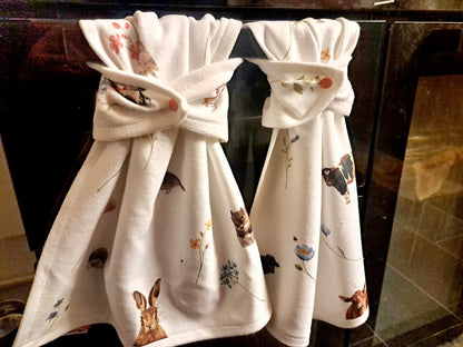 Beautiful spring Dairy cow themed AGA towel / tea towel / pot towel - New home gift  - Farmhouse decor- - housewarming gift uk- made in uk