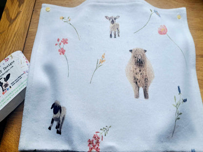 Beautiful Sheep themed AGA Teatowel / tea towel / pot towel - New home gift  - Farmhouse decor-housewarming gift-made in uk-Border Leicester