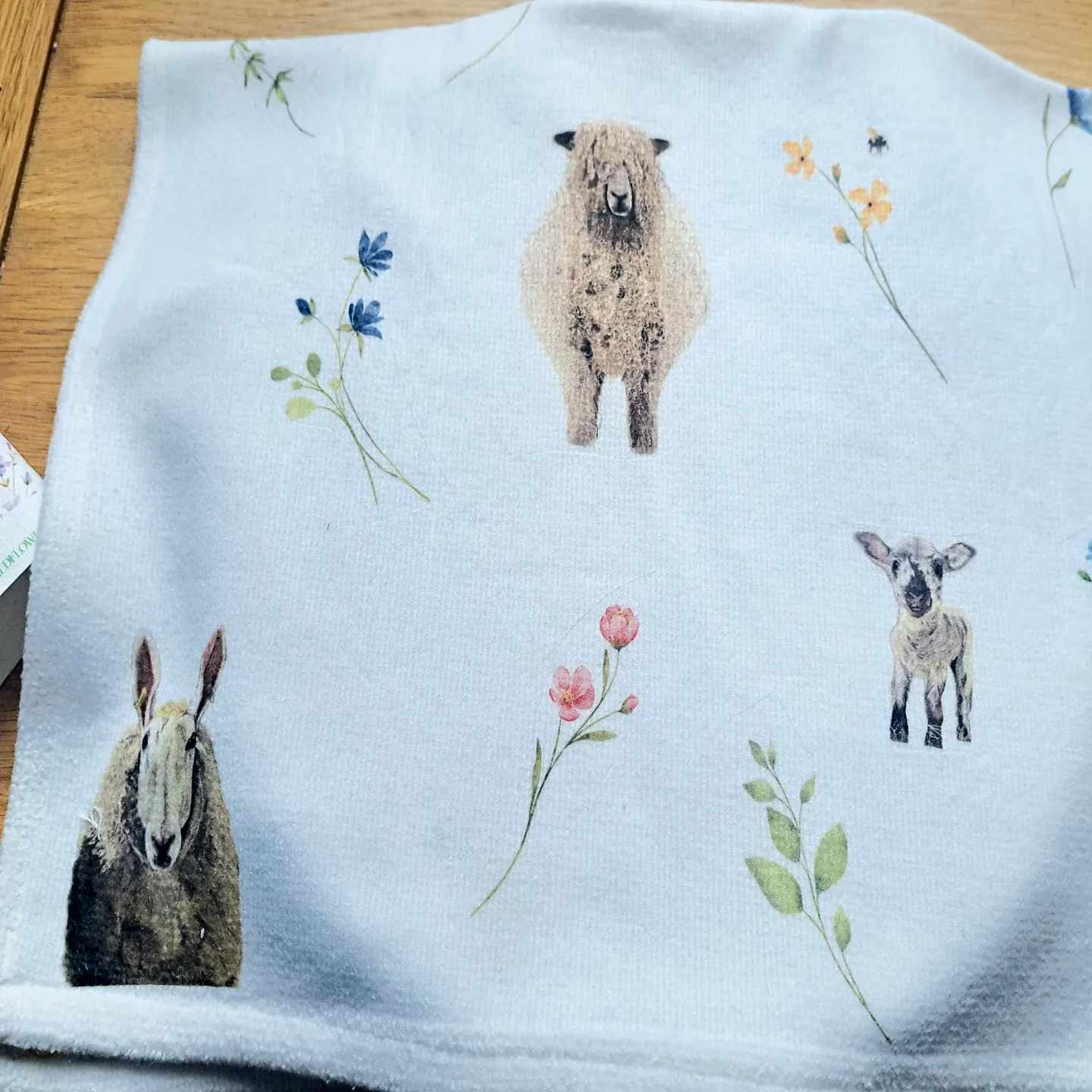 Beautiful Sheep themed AGA Teatowel / tea towel / pot towel - New home gift  - Farmhouse decor-housewarming gift-made in uk-Border Leicester