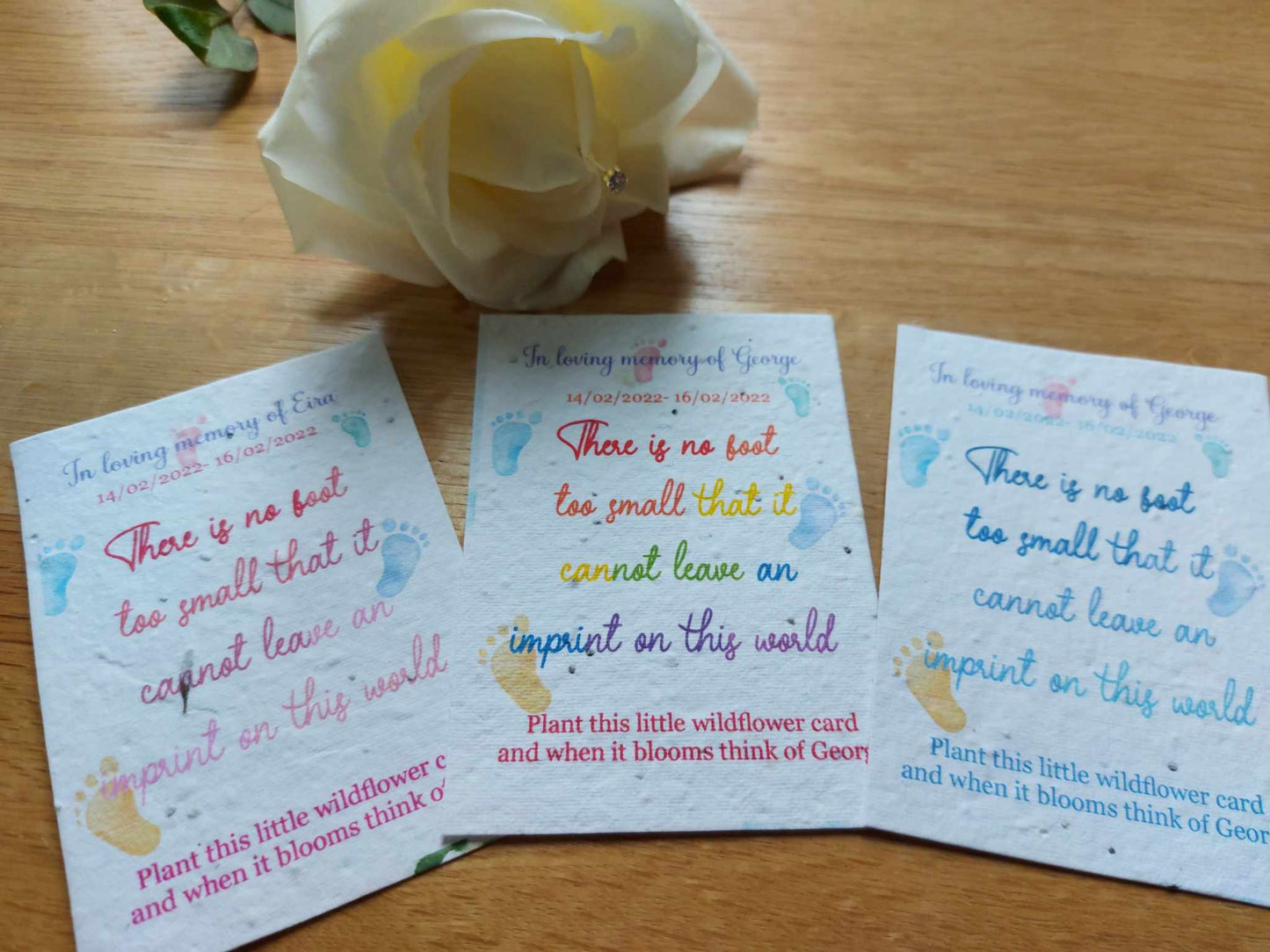30 Plantable Seed Floral Tribute cards for Funerals * Funeral Favours*  Eco friendly Cards* Order of service cards