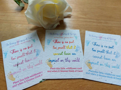 30 Plantable Seed Floral Tribute cards for Funerals * Funeral Favours*  Eco friendly Cards* Order of service cards