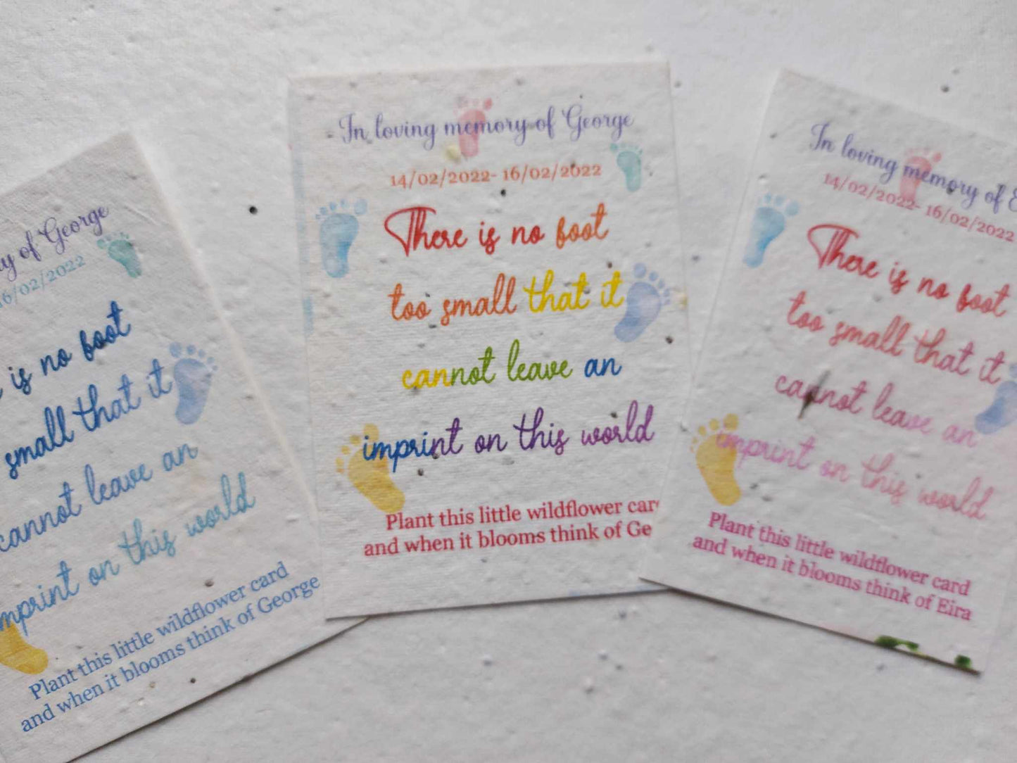 30 Plantable Seed Floral Tribute cards for Funerals * Funeral Favours*  Eco friendly Cards* Order of service cards