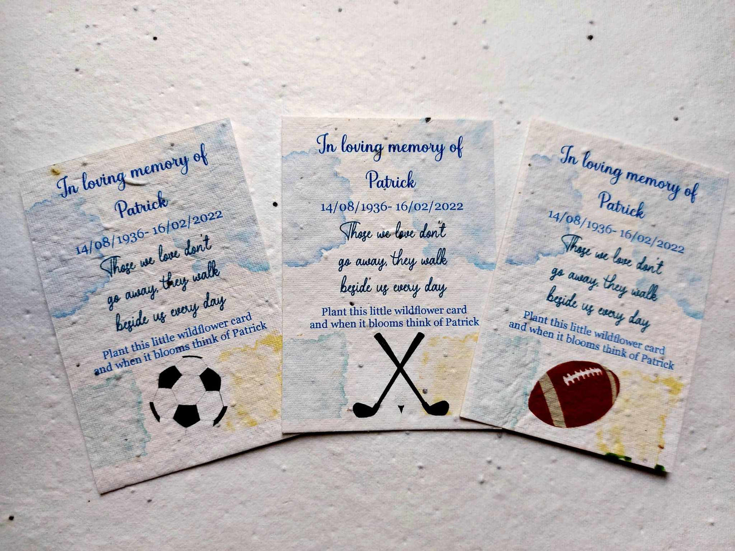 30 Plantable Seed Floral Tribute cards for Funerals * Funeral Favours*  Eco friendly Cards* Order of service cards