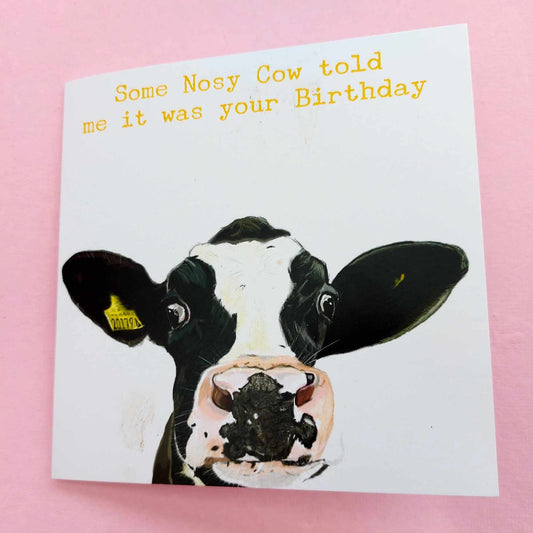 Holstein Funny Birthday Cards - Farm - Cow Birthday Card -Dairy Cow -  Farmer - Female birthday- Male birthday - Fresian