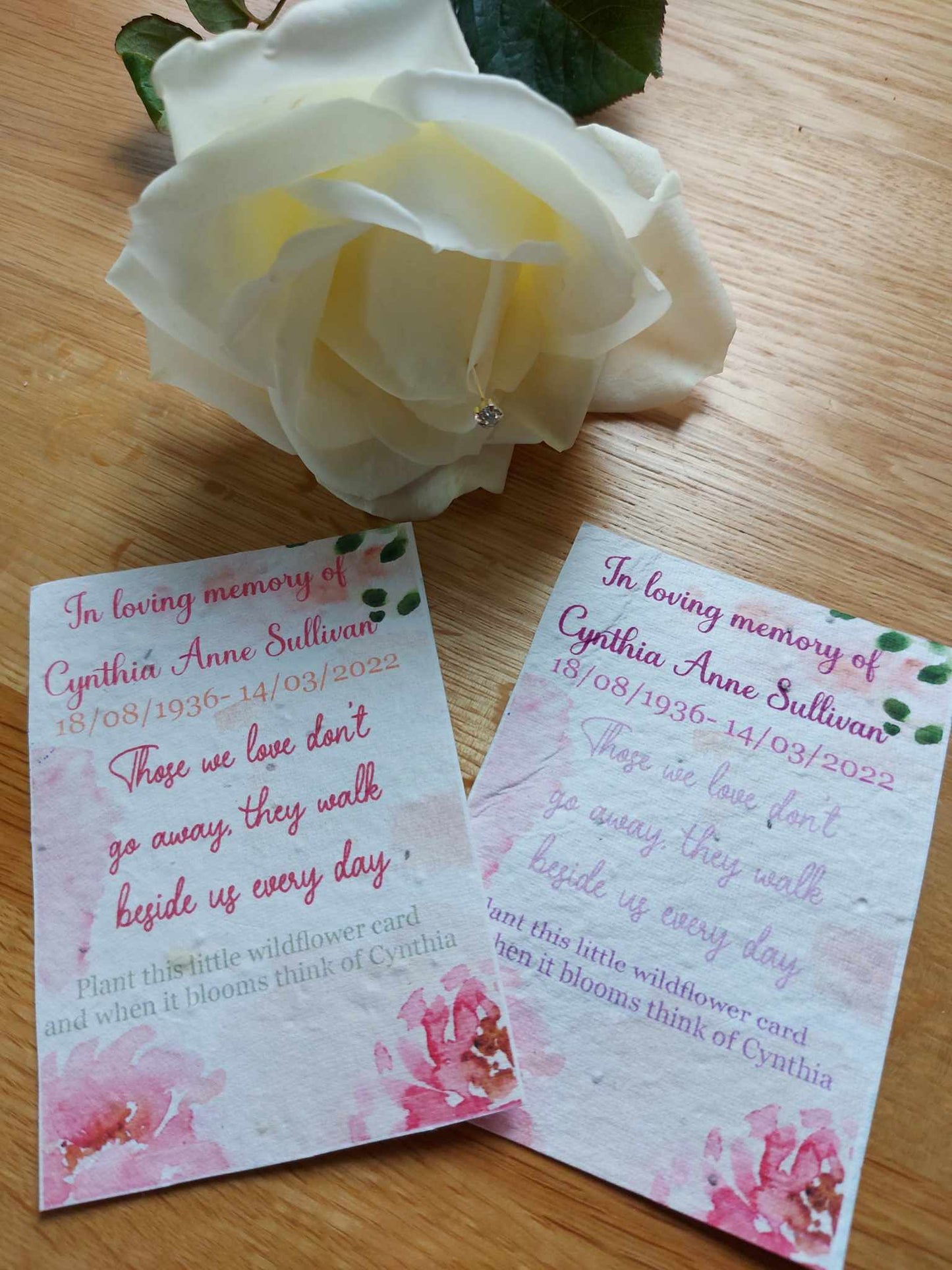 30 Plantable Seed Floral Tribute cards for Funerals * Funeral Favours*  Eco friendly Cards* Order of service cards