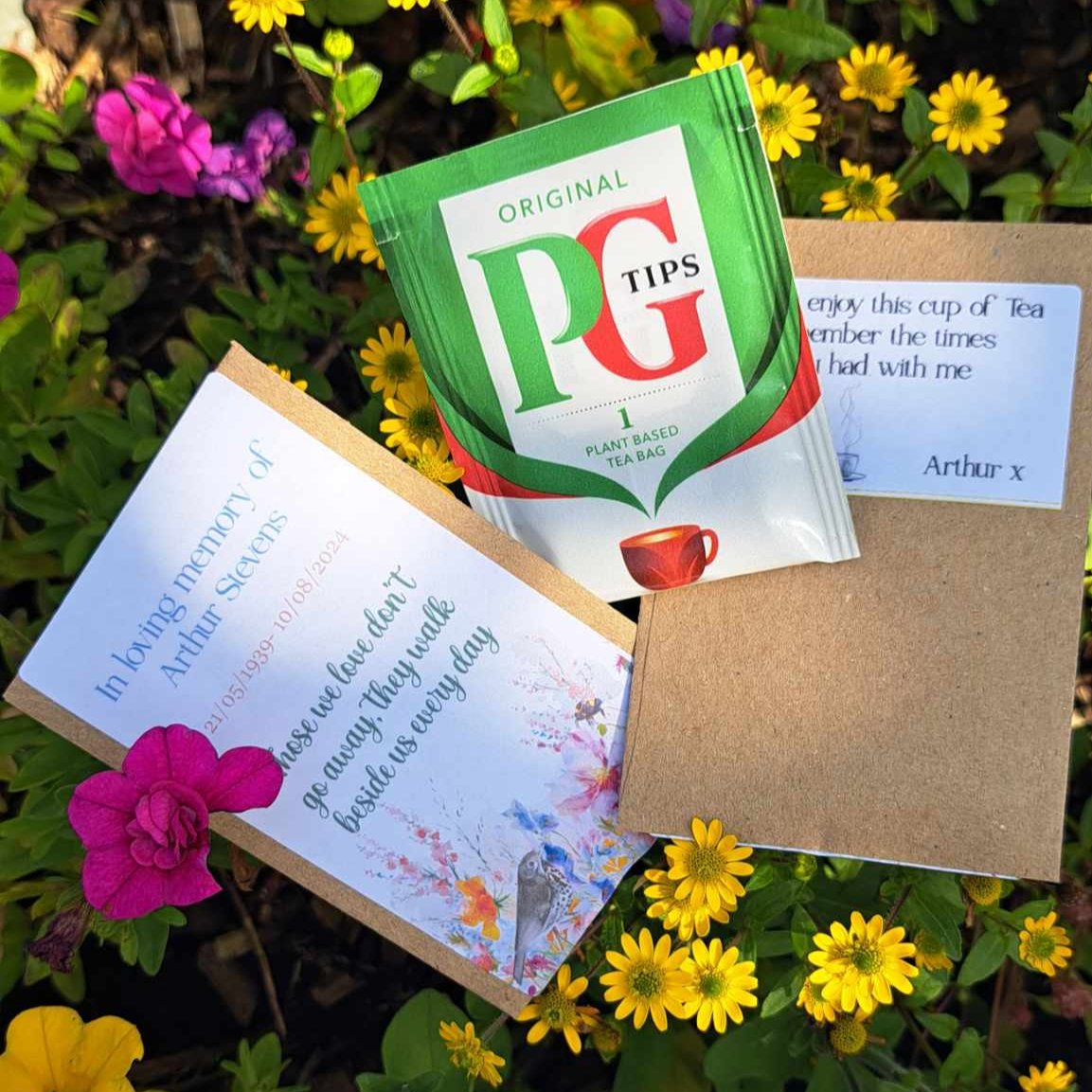 Funeral Favours Personalised - Remember me tea bag favours - cup of tea- In Loving Memory Funeral Memorial Remembrance - Tea bag included