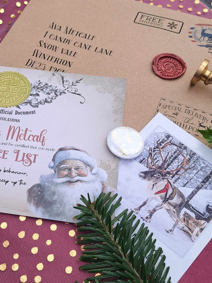 Bespoke Personalised nice list Certificate, Badge, polaroid -Santa nice list certificate -Christmas Eve Box Filler-Christmas letter from North pole