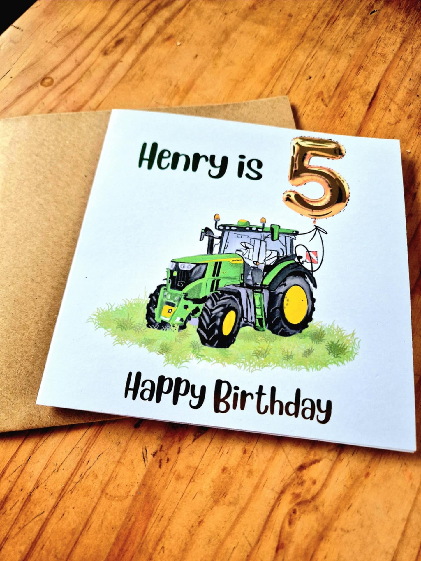 Personalised Tractor/Digger/Excavator farm themed Birthday Card – luxury Foiled Name & Age –Country Birthday Card for tractor lovers