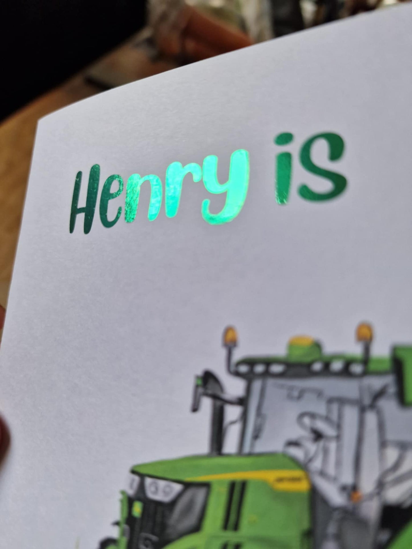 Personalised Tractor/Digger/Excavator farm themed Birthday Card – luxury Foiled Name & Age –Country Birthday Card for tractor lovers