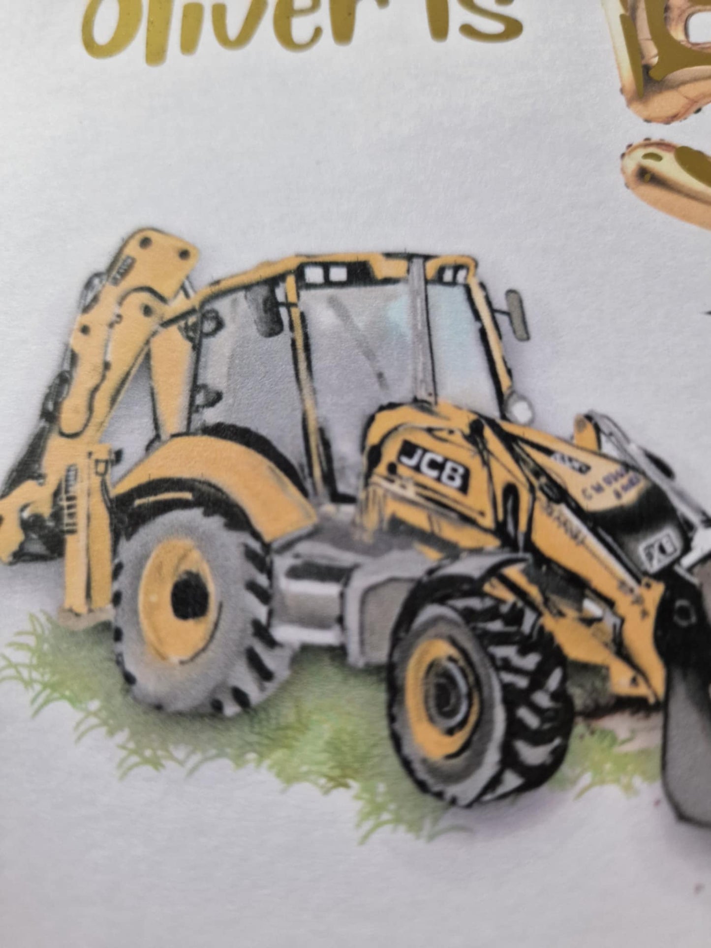 Personalised Tractor/Digger/Excavator farm themed Birthday Card – luxury Foiled Name & Age –Country Birthday Card for tractor lovers