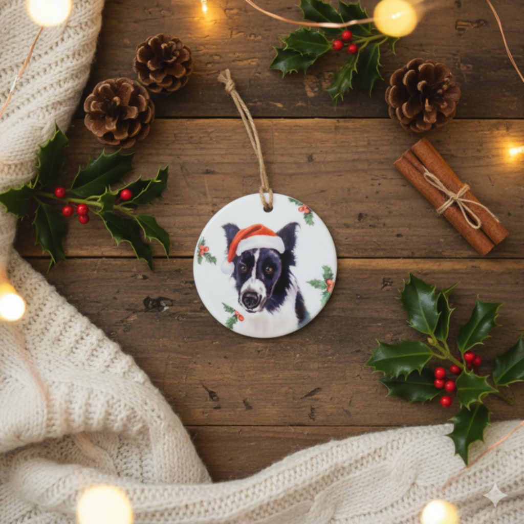 Christmas Tractor Ceramic Bauble – 7cm | Original Farm Art | John Deere, New Holland, Massey 135 & Case IH | Xmas tree Ornament