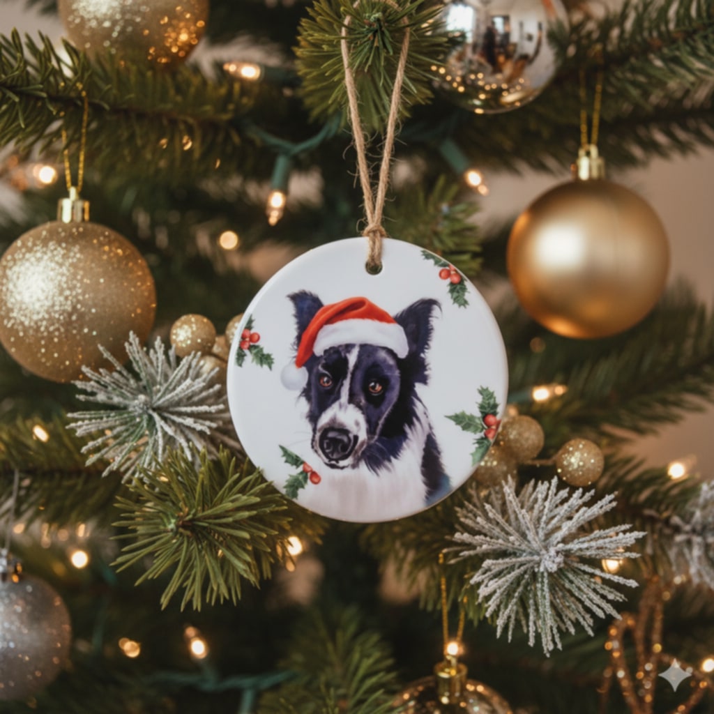 Christmas Tractor Ceramic Bauble – 7cm | Original Farm Art | John Deere, New Holland, Massey 135 & Case IH | Xmas tree Ornament