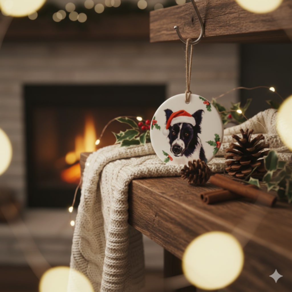 Christmas Tractor Ceramic Bauble – 7cm | Original Farm Art | John Deere, New Holland, Massey 135 & Case IH | Xmas tree Ornament