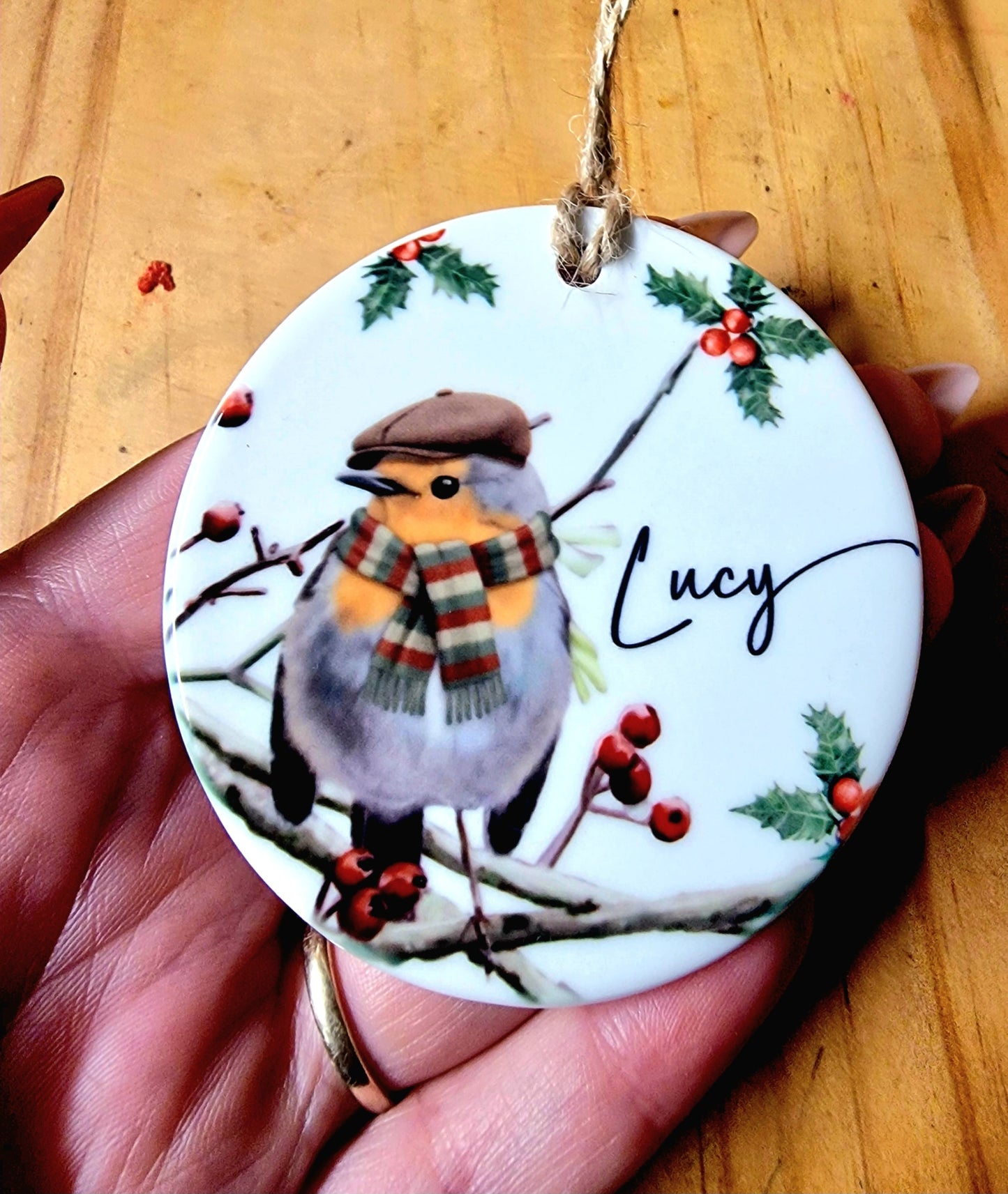 Christmas Tractor Ceramic Bauble – 7cm | Original Farm Art | John Deere, New Holland, Massey 135 & Case IH | Xmas tree Ornament