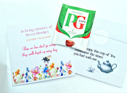 Personalised Funeral Tea Bag Favours | Memorial & Remembrance