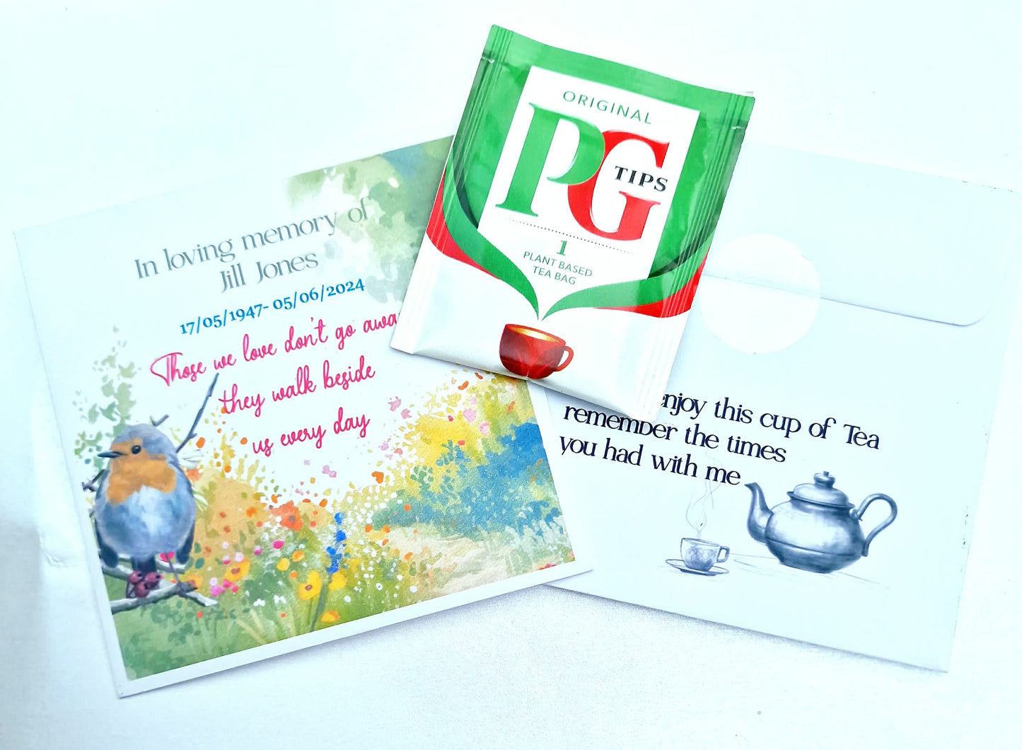 Personalised Funeral Tea Bag Favours | Memorial & Remembrance