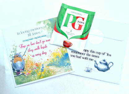 Personalised Funeral Tea Bag Favours | Memorial & Remembrance
