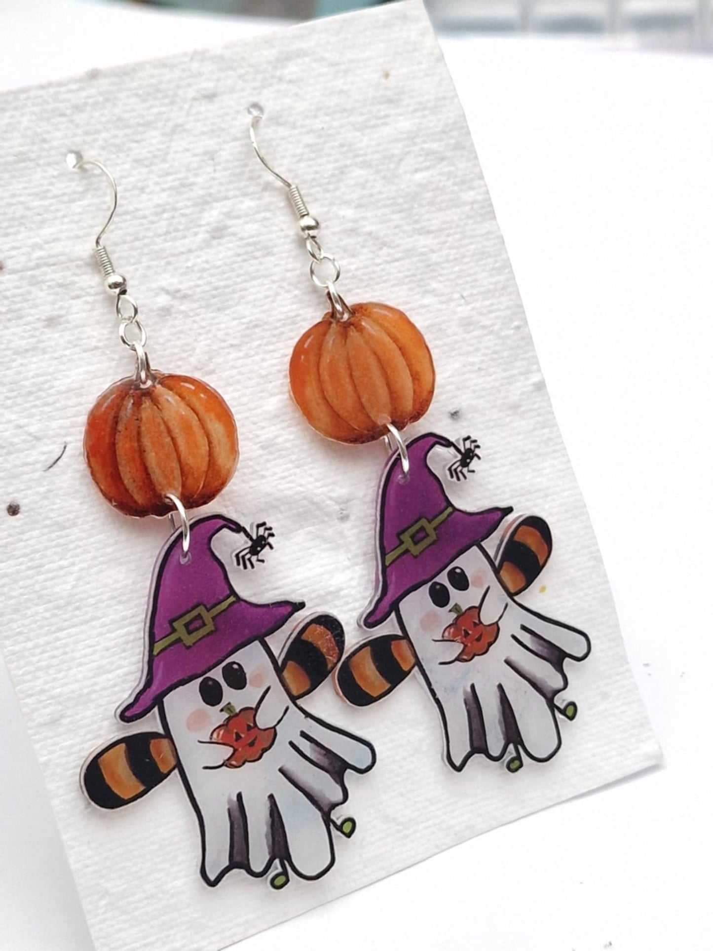 Boo-Bee Handmade Halloween Earrings | Summerween Shrink Plastic Charms | Sterling Silver Hooks |  Statement fan Jewellery (Copy)