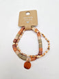 Set of 2 Boho Clay Bead Bracelet, Beachy Bracelet, Summer Bracelets, Fall Stacking Bracelets, Gold Bracelets, Polymer Clay Bead Bracelets