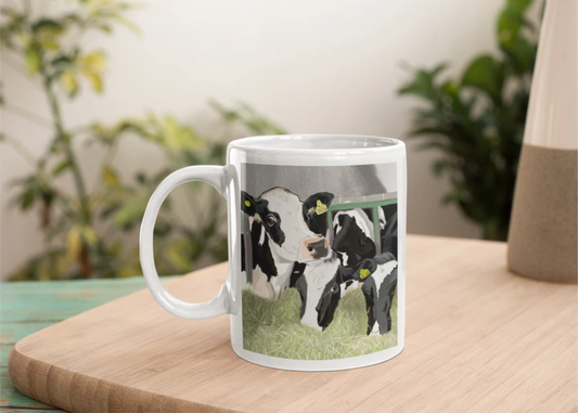 Fresian Cow Coffee / Tea mug -Holstein Cow mug -birthday gift -Black and white Cow- - New Home gift - Dairy farmer gift