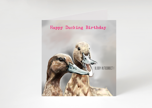 Funny Duck Birthday card - Happy Ducking Birthday -Adult Birthday card - Funny- Rude- birthday greetings card for male- female -open card