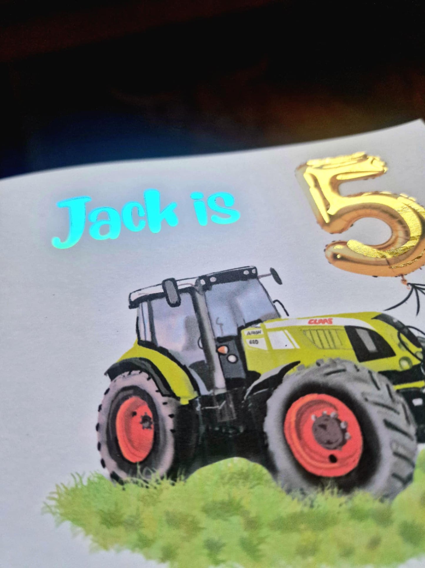 Personalised Tractor/Digger/Excavator farm themed Birthday Card – luxury Foiled Name & Age –Country Birthday Card for tractor lovers