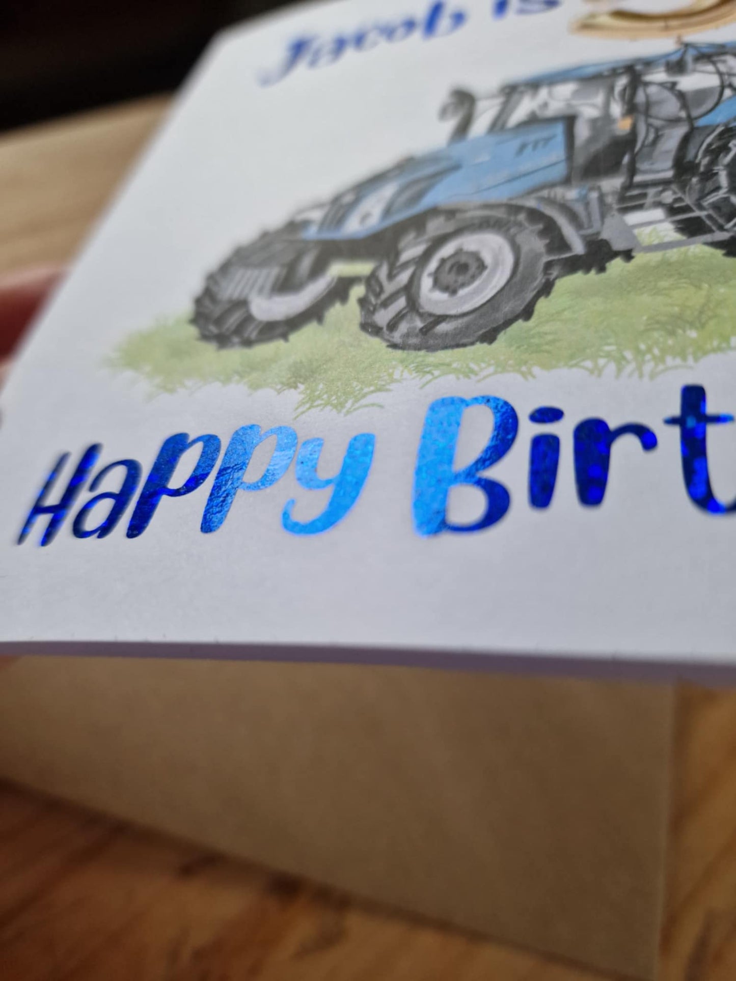 Personalised Tractor/Digger/Excavator farm themed Birthday Card – luxury Foiled Name & Age –Country Birthday Card for tractor lovers
