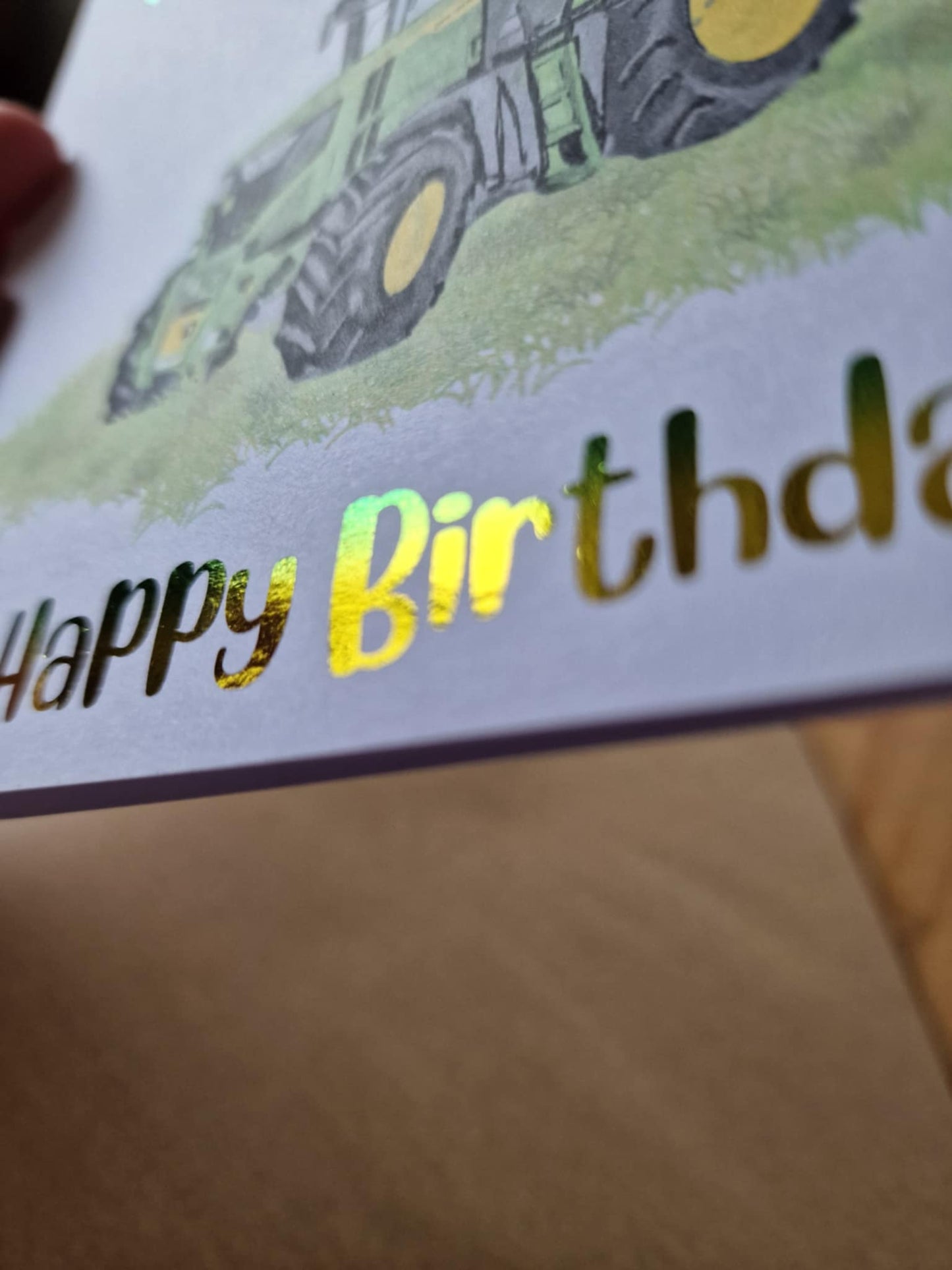 Personalised Tractor/Digger/Excavator farm themed Birthday Card – luxury Foiled Name & Age –Country Birthday Card for tractor lovers