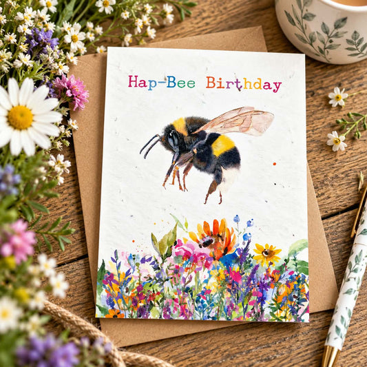 Bumblebee Birthday Card – Plantable Wildflower Seed Paper
