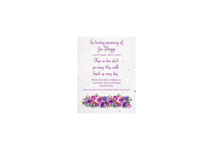 30 Plantable Seed Floral Tribute cards for Funerals * Funeral Favours*  Eco friendly Cards* Order of service cards