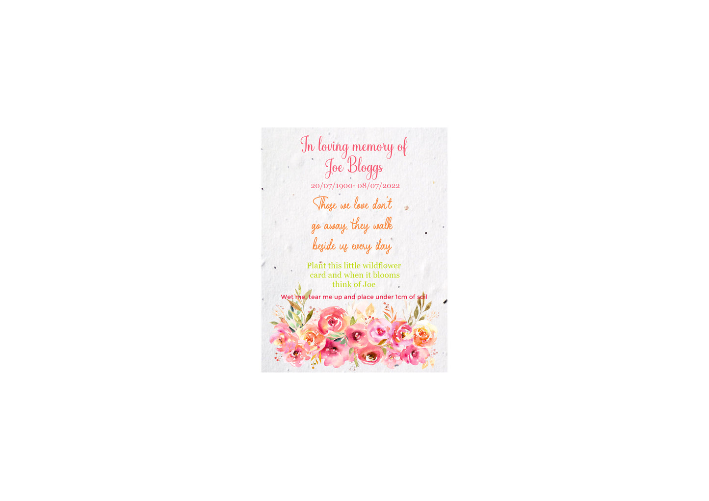 30 Plantable Seed Floral Tribute cards for Funerals * Funeral Favours*  Eco friendly Cards* Order of service cards