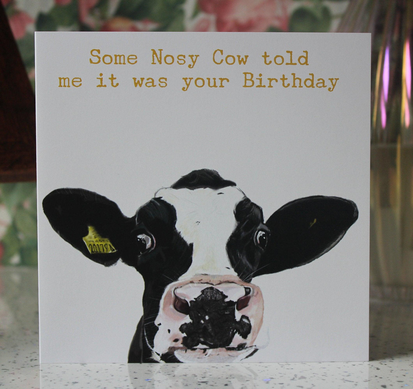 Holstein Funny Birthday Cards - Farm - Cow Birthday Card -Dairy Cow -  Farmer - Female birthday- Male birthday - Fresian